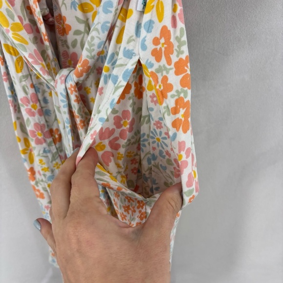 Posh Peanut Floral Daisy Lounge Robe Bamboo Viscose Soft Stretch Women’s L XL - Picture 5 of 8